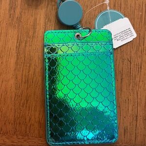 NWT bath & body works mermaid wearable pocketbac lanyard ID holder credit card
